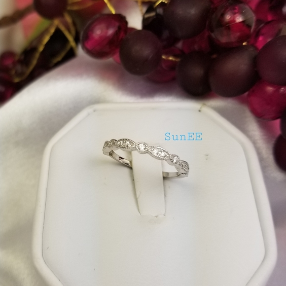 NEW PEAR CUT 925 STERLING STERLING DIAMOND RING - Picture 5 of 5